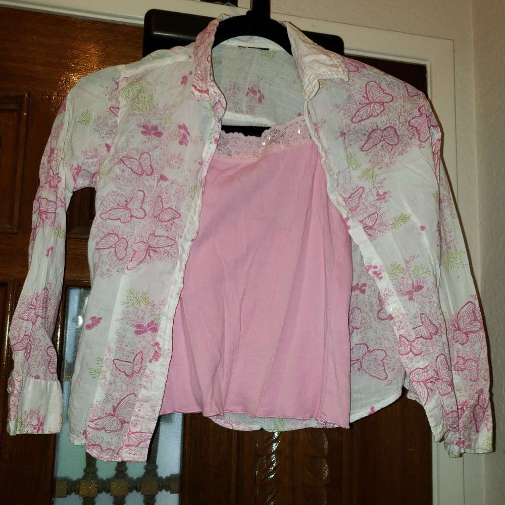Kids butterfly dress shirt